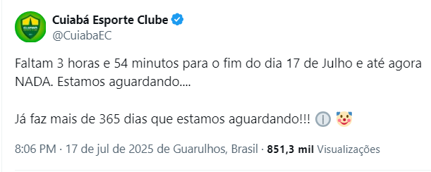 image-169 Cuiabá pressiona Corinthians por dívida de Raniele com post irônico nas redes