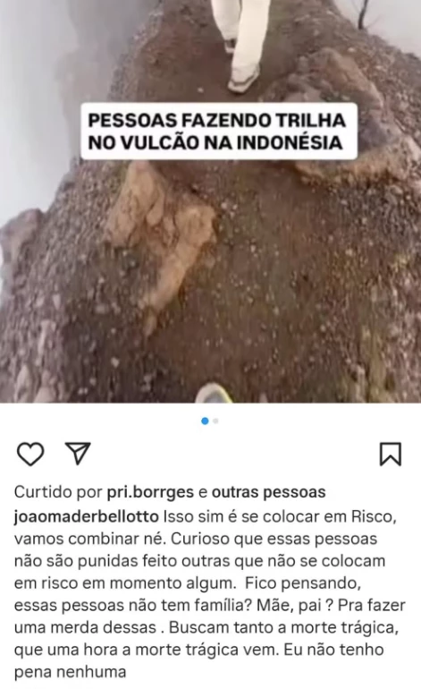 image-18 Filho de Malu Mader critica trilhas em vulcão na Indonésia e fala em “busca por morte trágica”