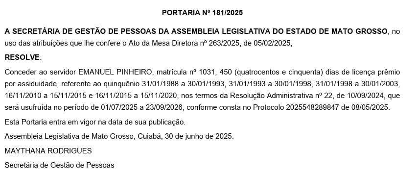 image-31 Emanuel Pinheiro garante 450 dias de licença com salário na Assembleia de MT