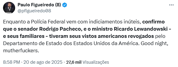 image-449 Vistos de Pacheco e Lewandowski teriam sido revogados, afirma jornalista nos EUA