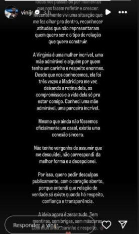 image-117 Após pedido de desculpas de Vini Jr., Virginia reage com mensagem enigmática nas redes; veja prints
