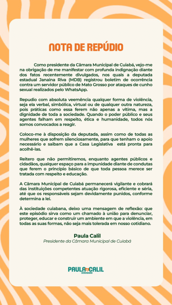 image-100-576x1024 Presidente da Câmara de Cuiabá emite nota de repúdio após ataque contra deputada Janaina Riva