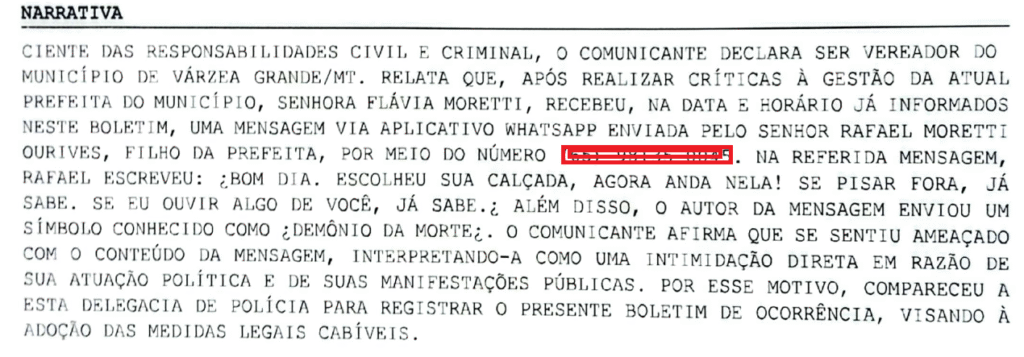 image-14-1024x357 WhatsApp com símbolo de “demônio da morte” leva vereador a registrar B.O. contra filho de prefeita de VG