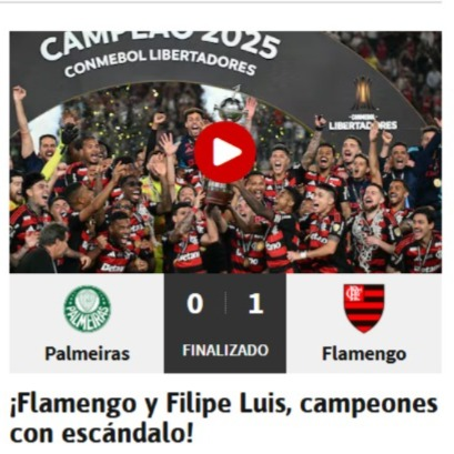 image-357 Flamengo tetracampeão da Libertadores repercute na Europa e vira destaque no jornal As