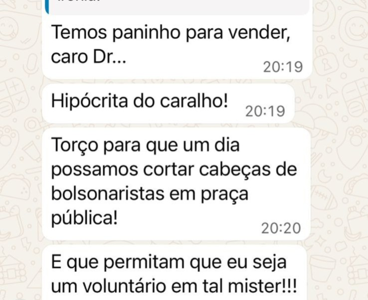 image-126-e1767895308886 Advogado diz em grupo que torce para que um dia  cabeças de bolsonaristas  possam ser cortadas em praça publica; VEJA PRINT